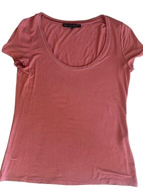 White House Black Market Scoop Neck Tee - Rose